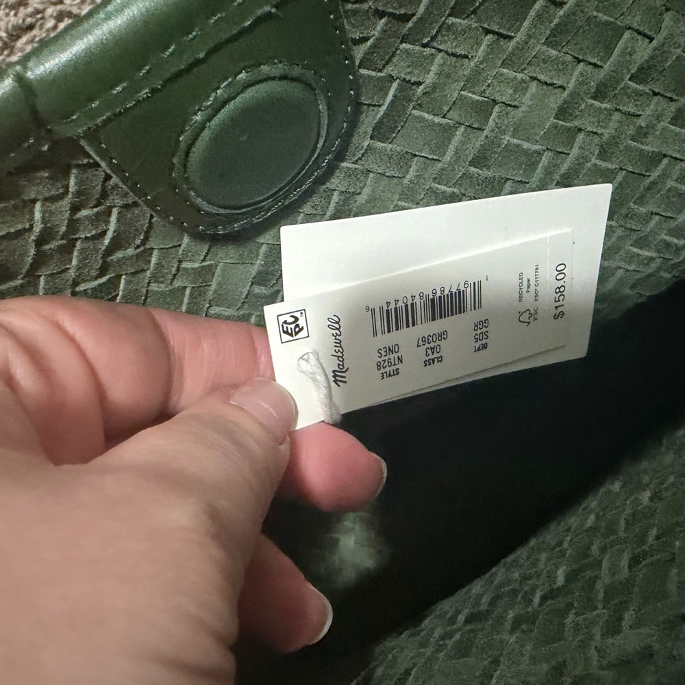 Madewell Olive Green Woven Shoulder Bag (NWT) - Picture 3 of 4